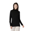 Ladies Silk Wool Turtle Neck Long Sleeved Top Black