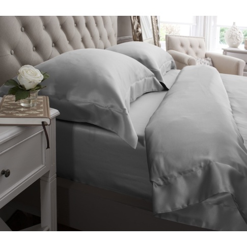 19 Momme Grey 3PCs Silk Duvet Cover Set