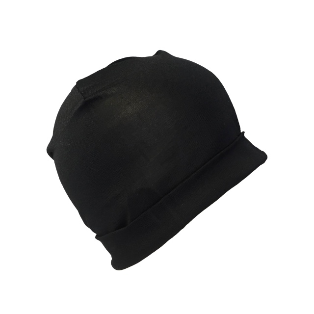 Pure Silk Beanie Hat - Black