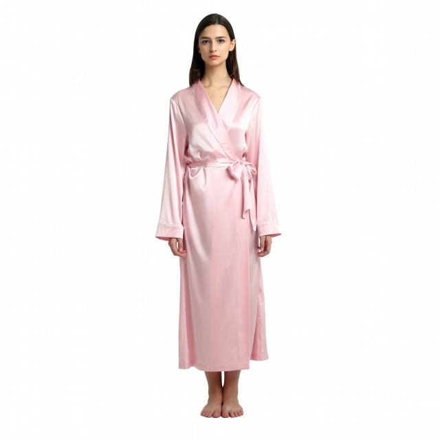 Pink Silk Dressing Gown