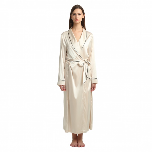 Nude Silk Dressing Gown