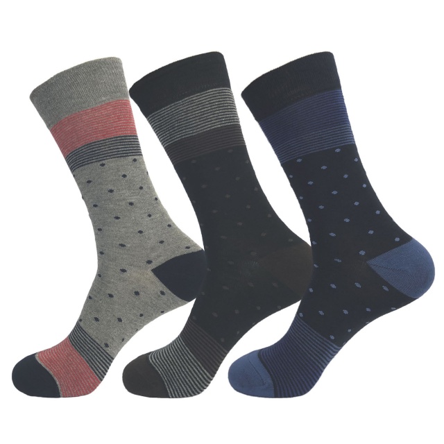 3 Pairs of Mens Supersoft Pure Bamboo Socks - Stripe and Spot