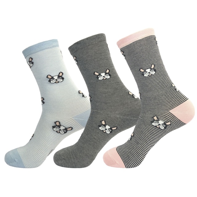 3 Pairs of Ladies Supersoft Pure Bamboo Socks - Puppies